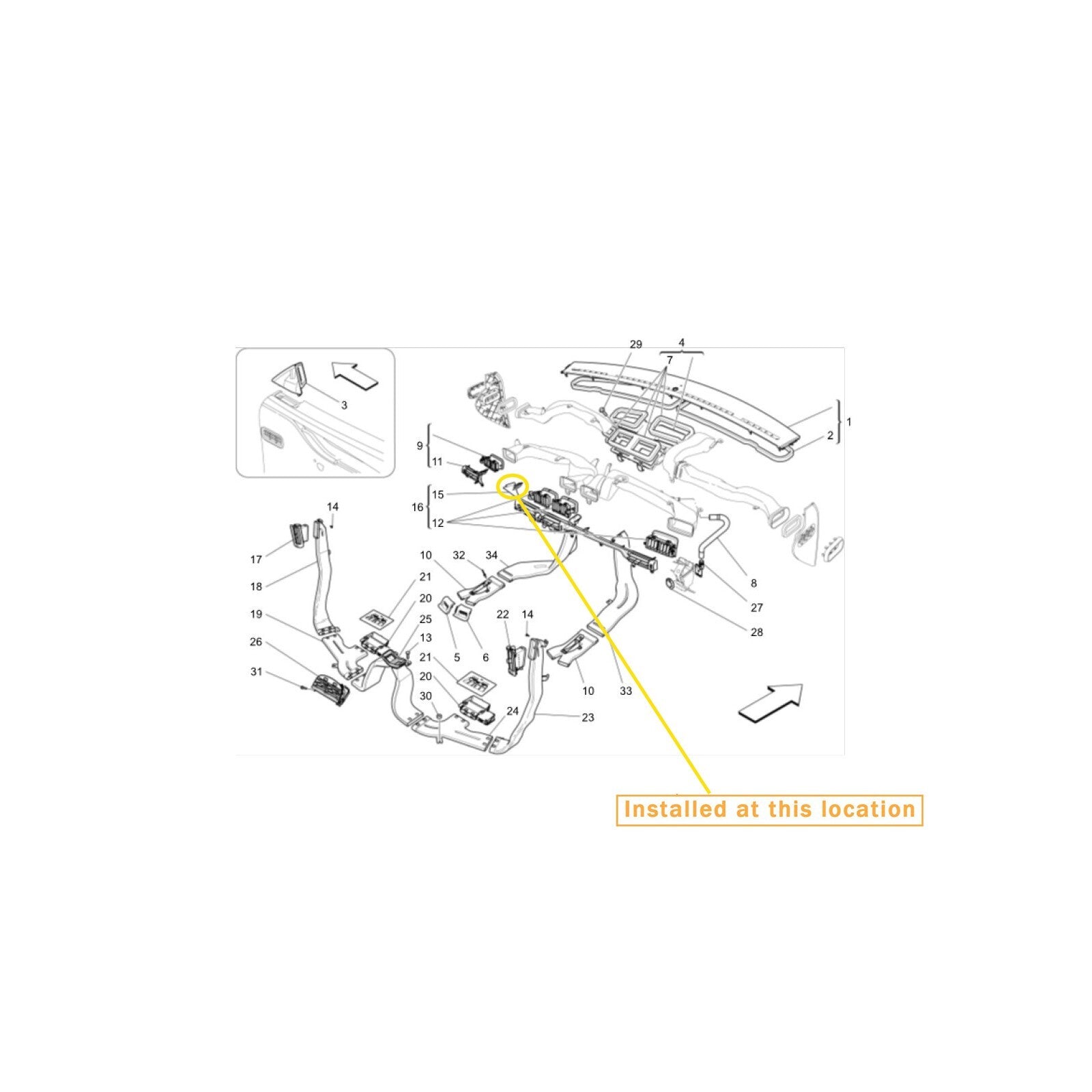 Equipment Manufacturer : 670011343- ( for Maserati Quattroporte Exit Paddle Lights)