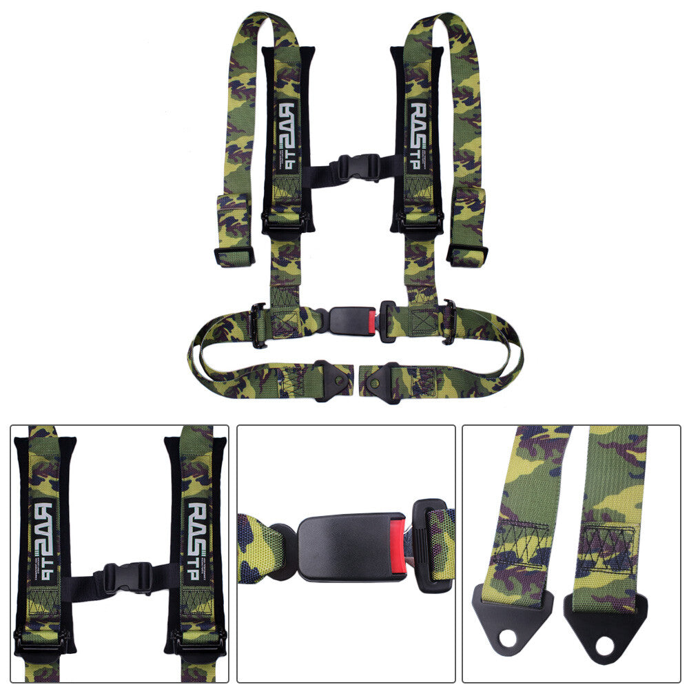 4 Point 2â€?Racing Harne Shoulder Pad for Seat Belt Aluminum buckle-Camouflage Q