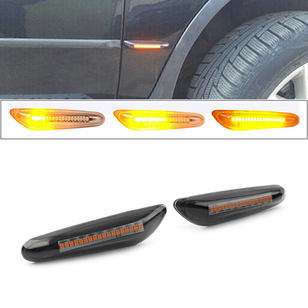 LED Turn Signal Lamps Dynamic Side Markers Light for BMW E90 E91 E92 E60 E82 E46
