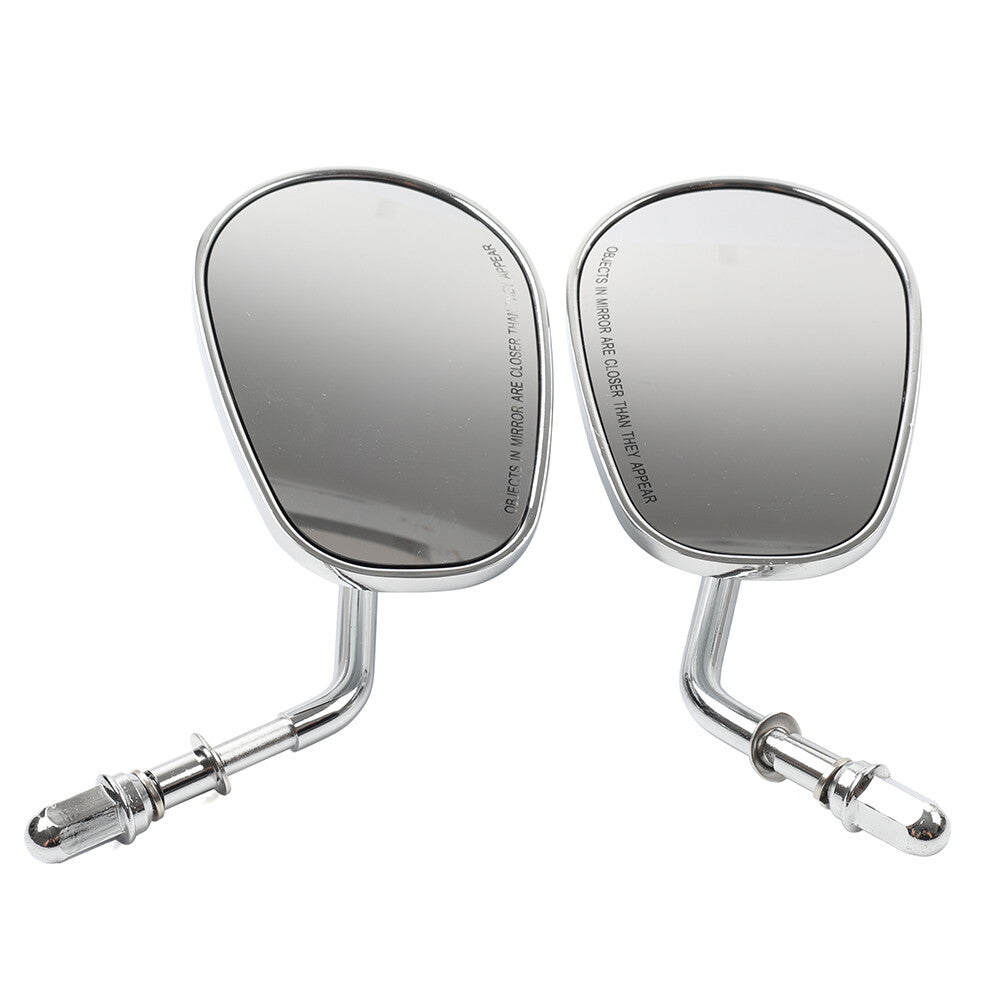 Chrome Teardrop Short stem Rearview Side Mirrors for Harley Electra Glide FLHT Q