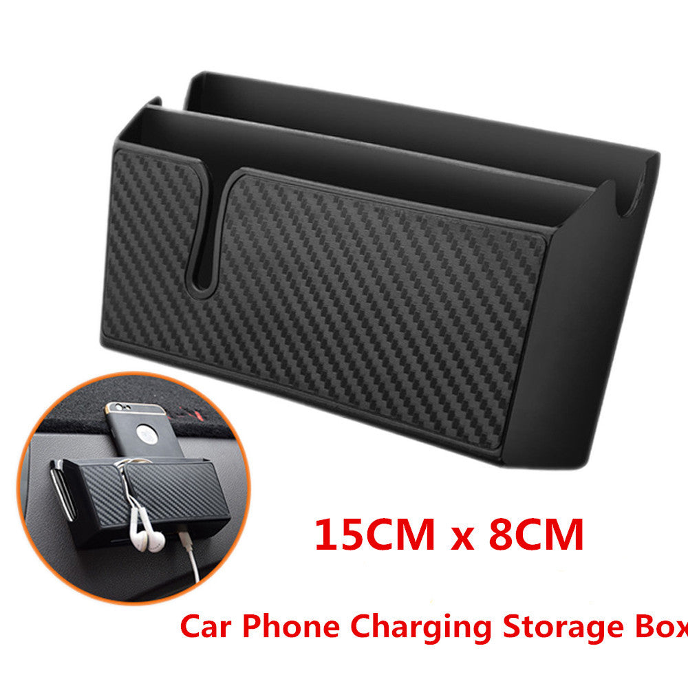 Multifunctional Black Car Holder Storage Pouch Box Phone Holder Case Organizer- n