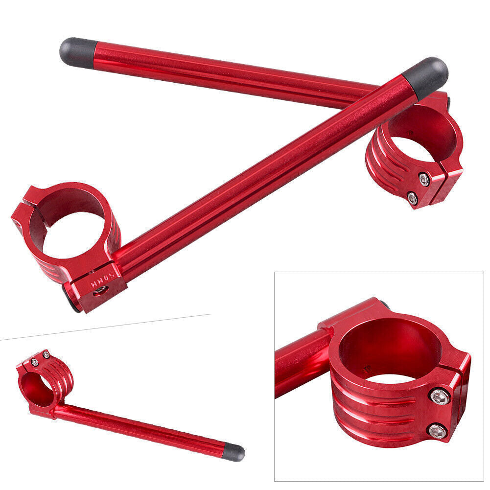 2x 50mm Clip On Handle Bar Handlebars Fit for SUZUKI GSXR 1000 600 750 TL1000R Red Q