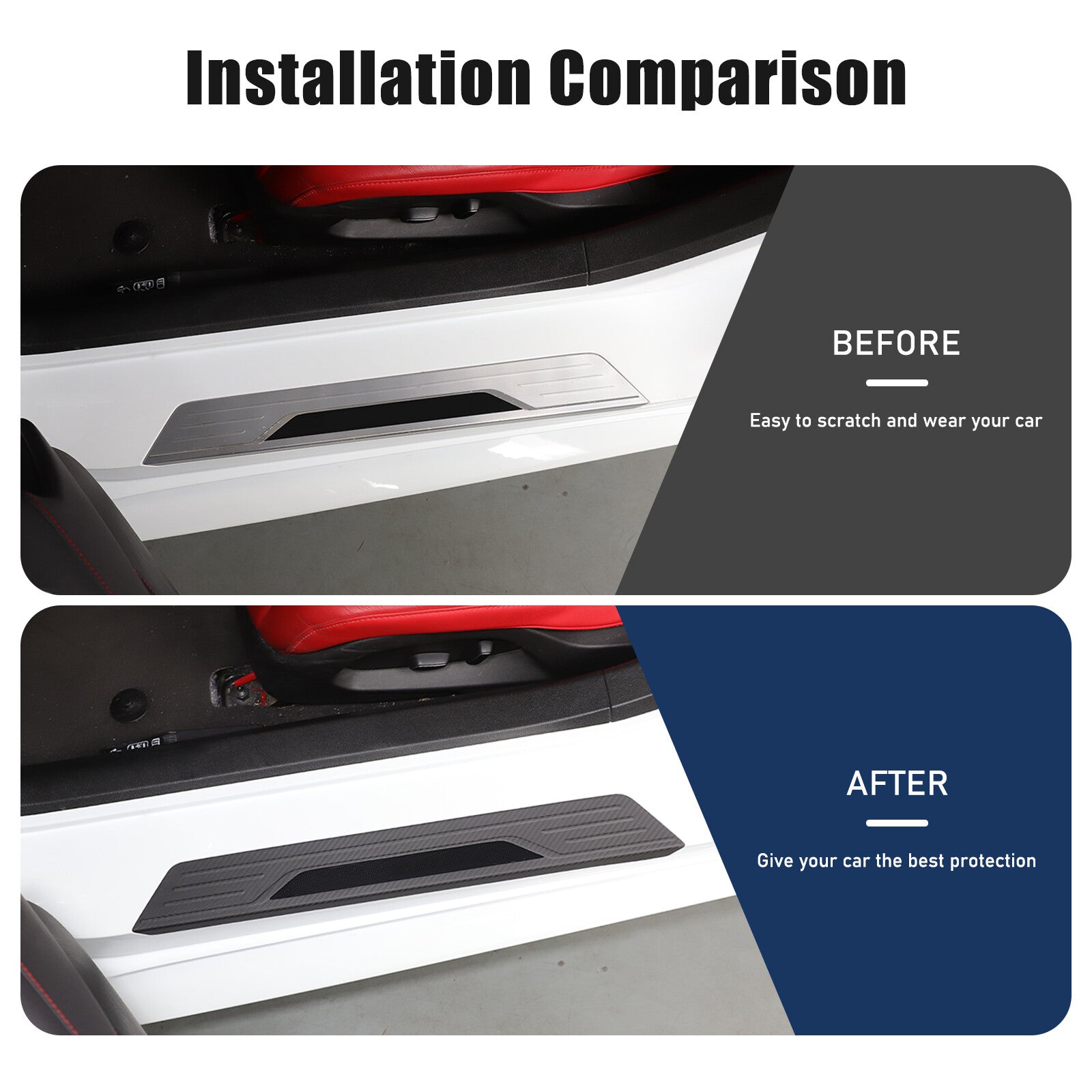 Suitable for 2020-2025 for Corvette C8 door and window wear panel cover with matte carbon fiber trim