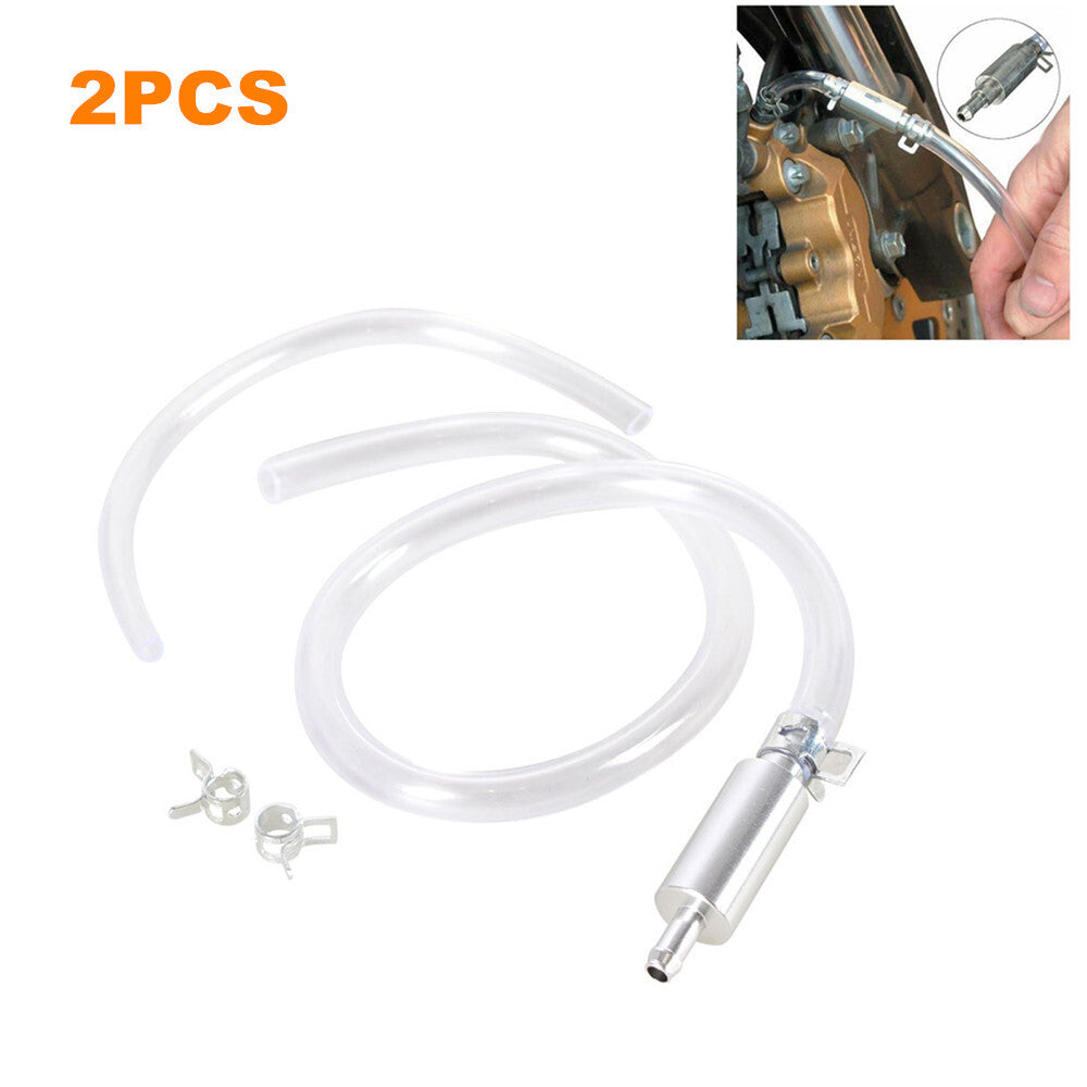 2-Piece Motorcycle Hydraulic Clutch Brake Bleeding Hose Check Valve Bleeding Tool Kit n