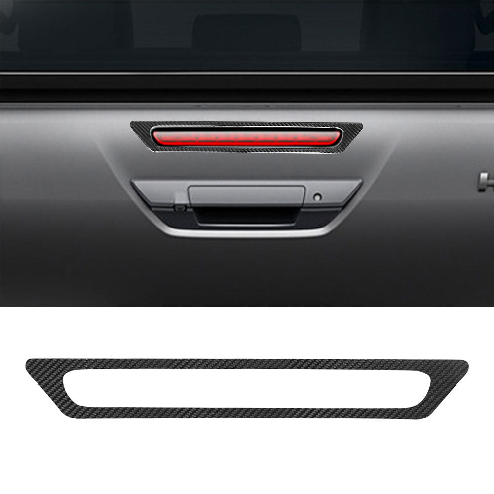 Carbon fiber interior tailgate brake light cover trim for Toyota Hilux