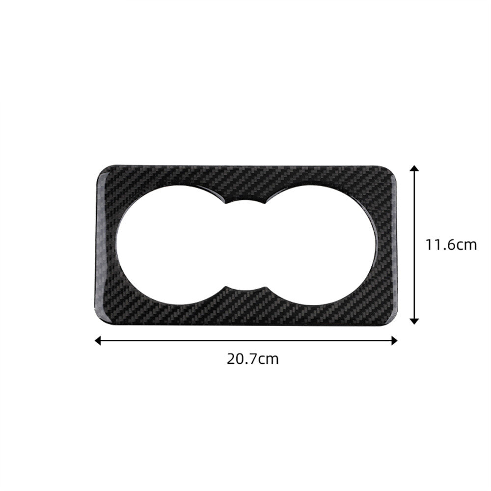 Carbon Fiber Rear Watercup Panel Cover Trim for Jaguar F-PACE XE XF 2016-2020
