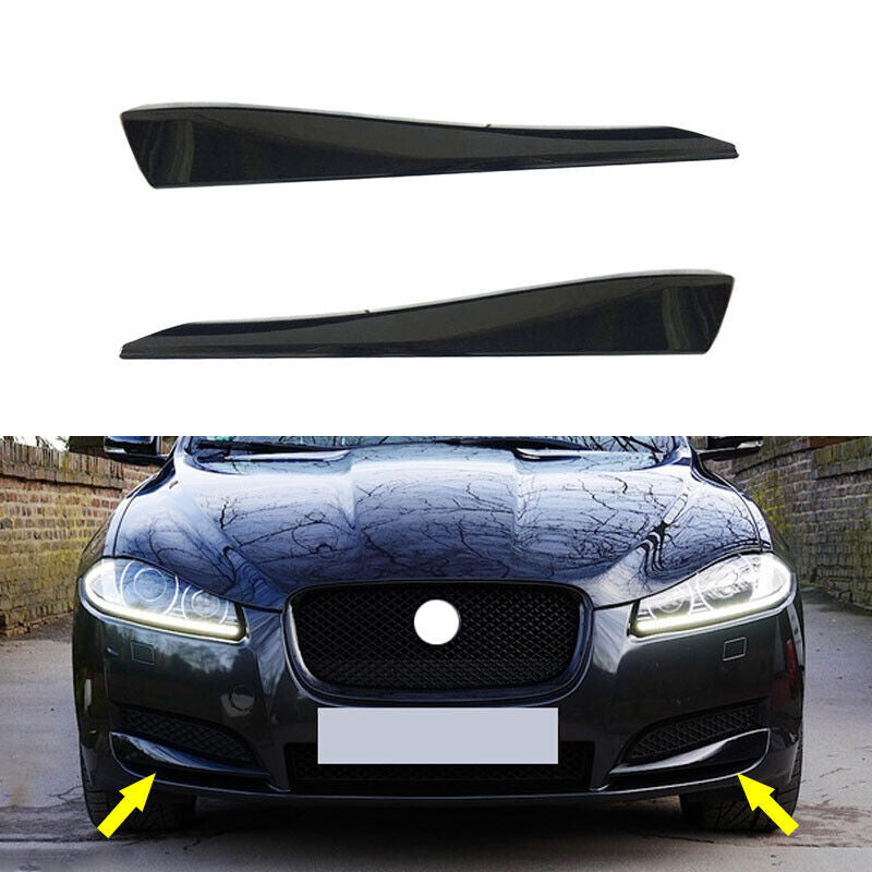 Pair Front Bumper Side Grille Black Insert Cover Trim Fit for Jaguar XF 2012-15