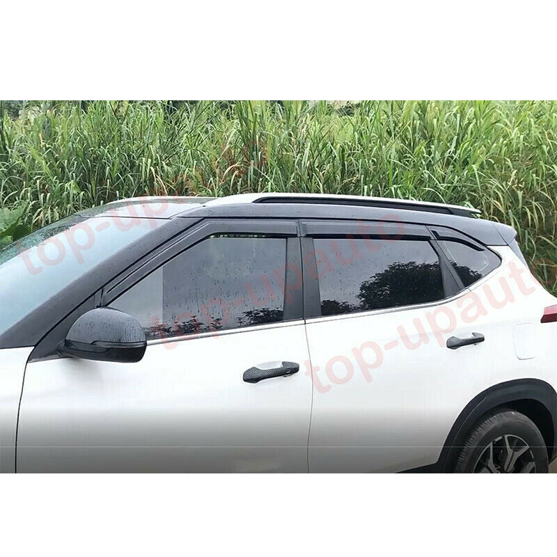 for Kia Seltos 2020-2023 BLACK WINDOW VISORS SUN RAIN GUARD VENT DEFLECTORS TRIM