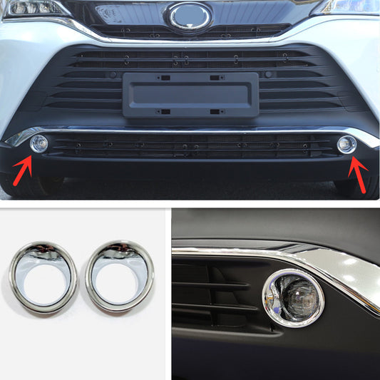 For 2022 Toyot@a Venza Accessories Chrome Front Fog Light Lamp Cover Trim n