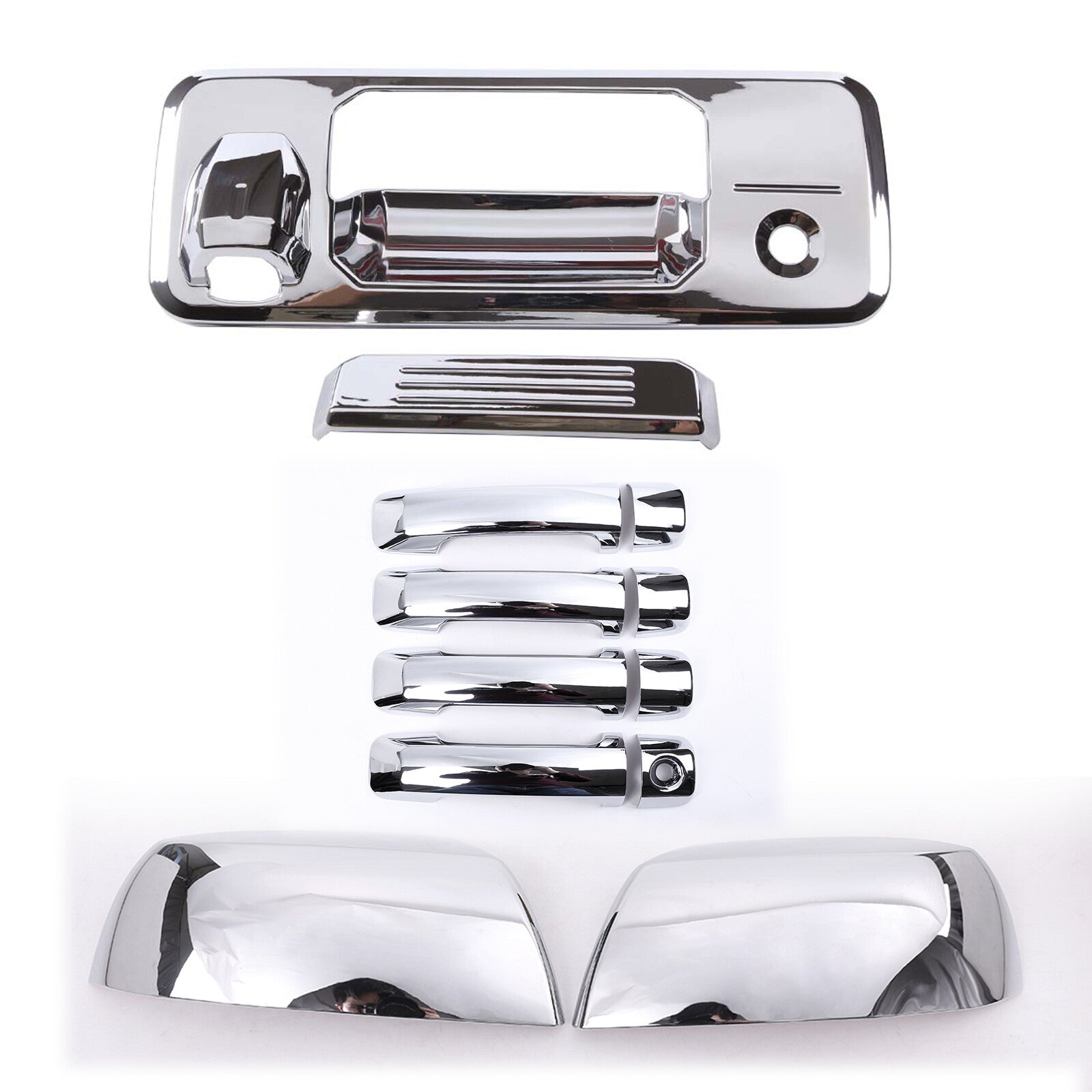 Chrome tailgate + door handles + full mirror cap trim available on 14-21 TUNDRA- n
