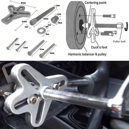 23pcs Car Steering Wheel Puller Pulley Remover Set Carbon Steel Harmonic Balance