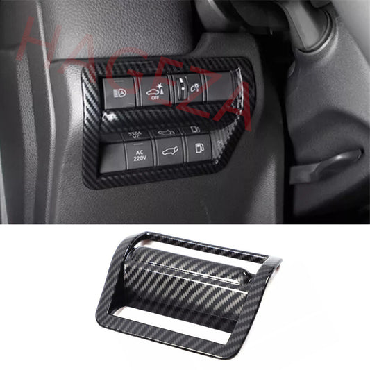 Carbon Fiber ABS Headlight Switch Button Cover For Toyot@ for Land Cruiser LC250 24+