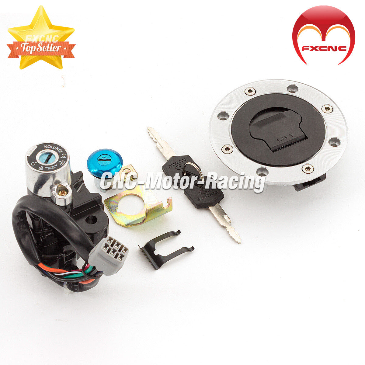 Ignition switch gas cap key suitable for Suzuki GSXR1000, GSXR600, GSXR750 (2007, 2008-2015)