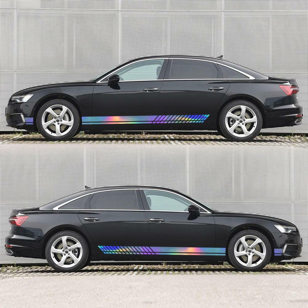 Car Truck Side Skirt Door Racing Graphic Vinyl Sticker Decal Stripes Decoration