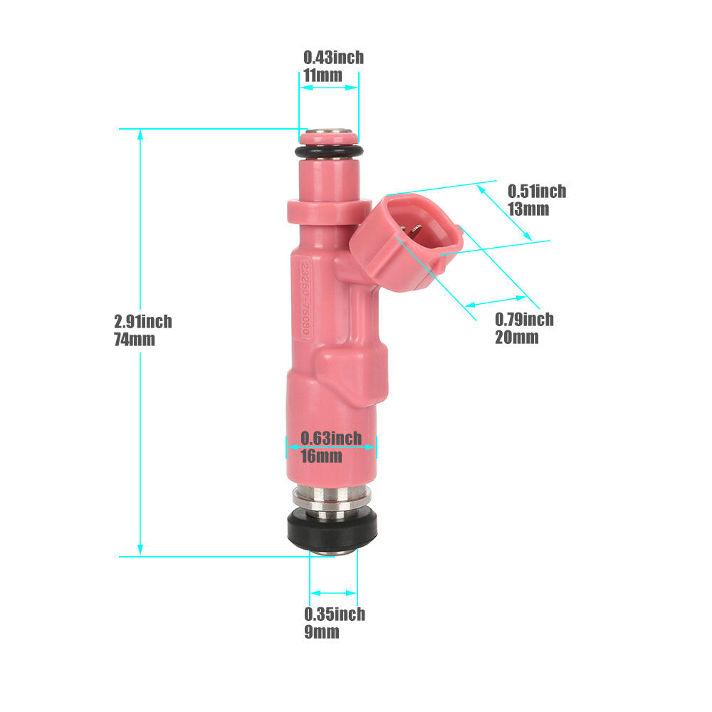 4-piece fuel injector 23250-75080 suitable for Tacoma 98-04 4Runner 98-00 2.7L-L4 n