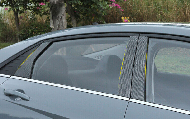 for Hyundai for Elantra 2021-22 Carbon Fiber Pillar Posts Door Window Molding Strip