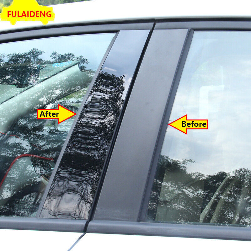 6pcs for Cadillac XT5 2016-2021 Black Door B,C Pillar Mirror Plate Molding trim