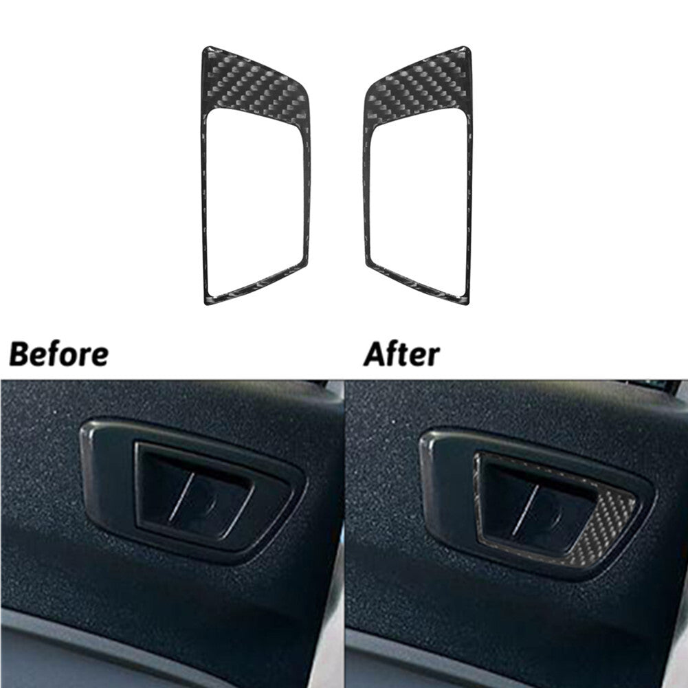 2Pcs Carbon Fiber Rear Door Handle Sticker Cover Trim for Ford Fiesta 2011-2015