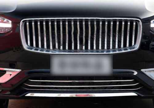 Silver stainless Front Center Mesh Grille Grill Strip Trim for Volvo XC90 22-23 n