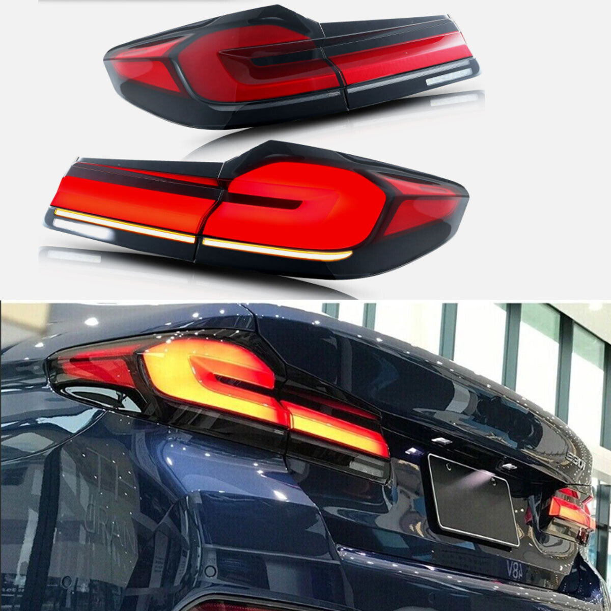 Sequential Rear Lamps LED Tail Lights For G30 M5 F90 5 2017-2020 Pair n