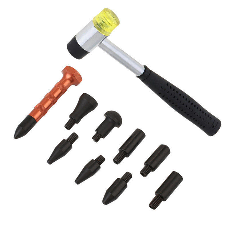 Car Body Dent Repair Knock Down Leveling Pen Rubber Hammer Hand Removal Tool Kit