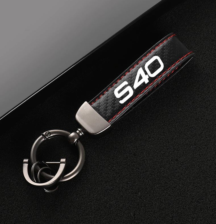 Suitable for Audi A1 car keychain keychain, keyring, dark brown leather horseshoe buckle accessories- v