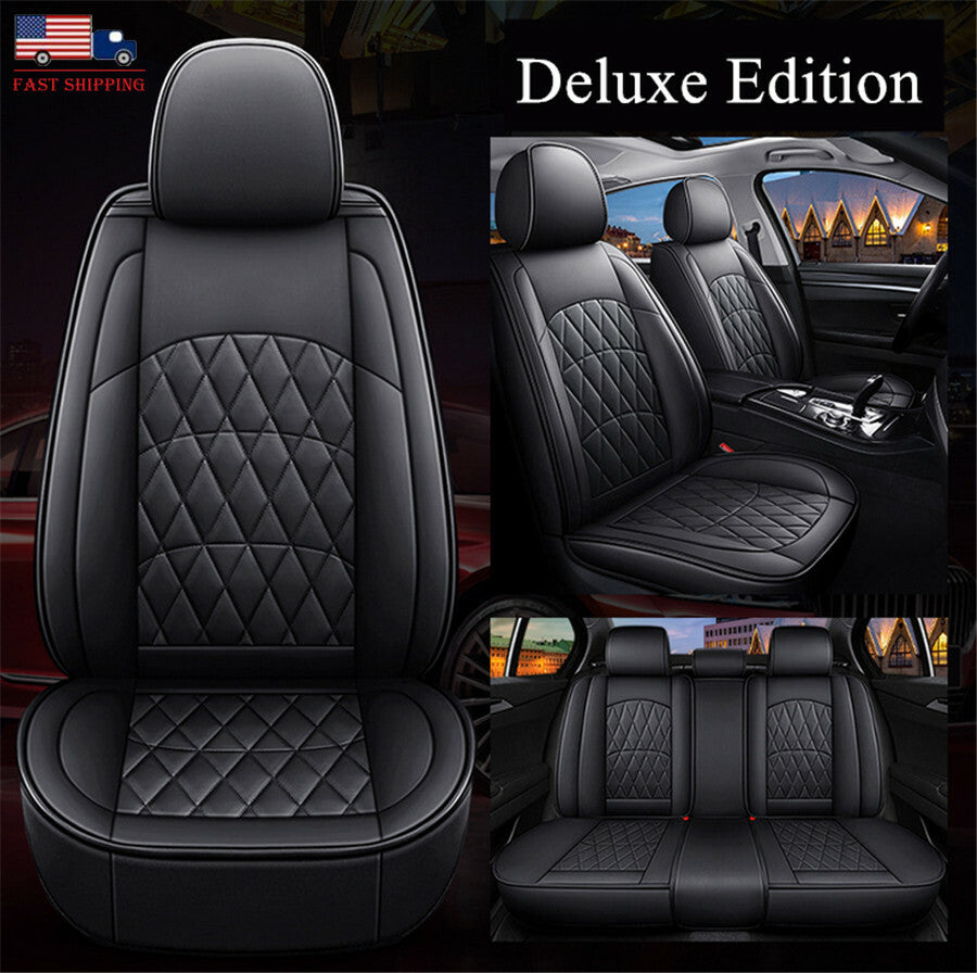 5D PU Leather 5-Seats Car for Seat Covers Full Surround Front+Rear Cushion 4 Seasons Q