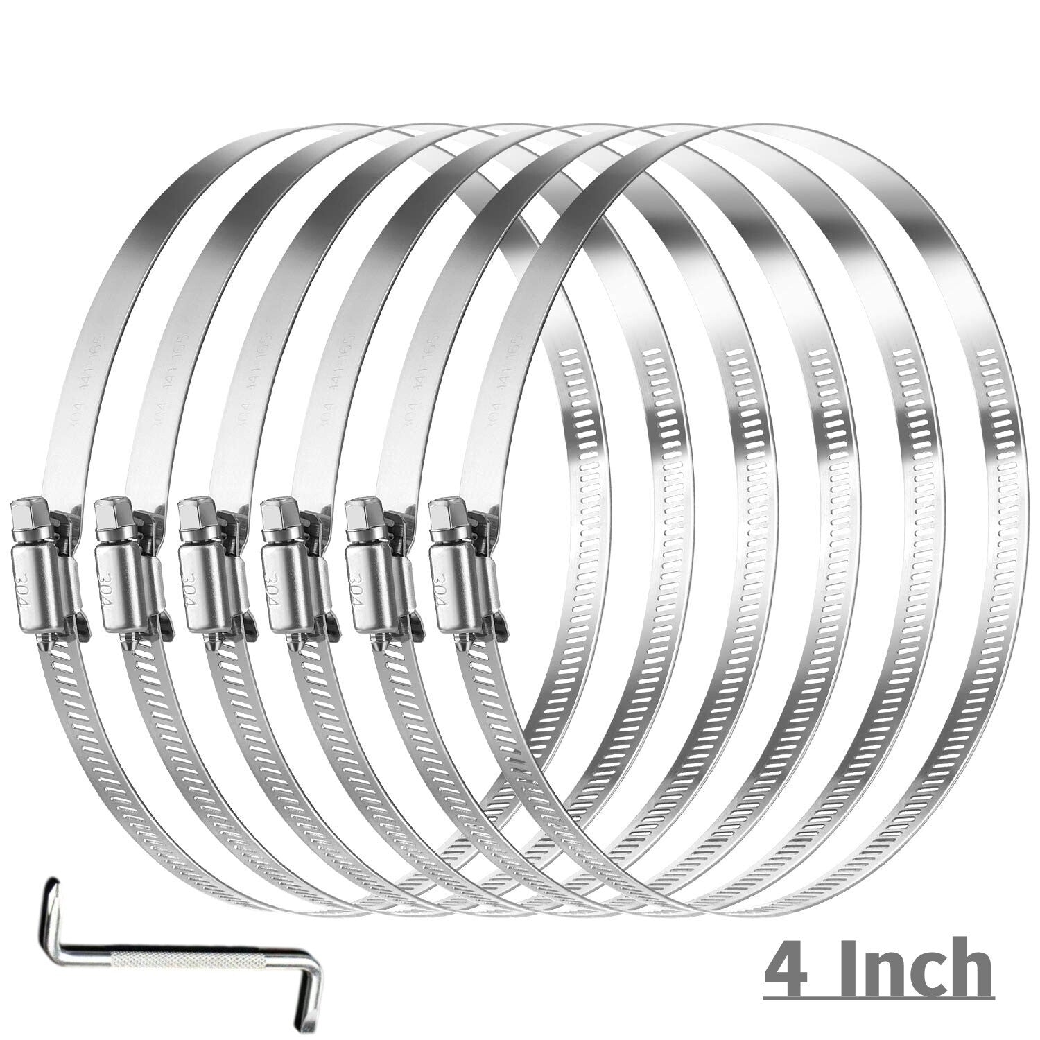 4-inch adjustable hose clamp TS304 hose clamp worm gear adjustable 84mm-108m