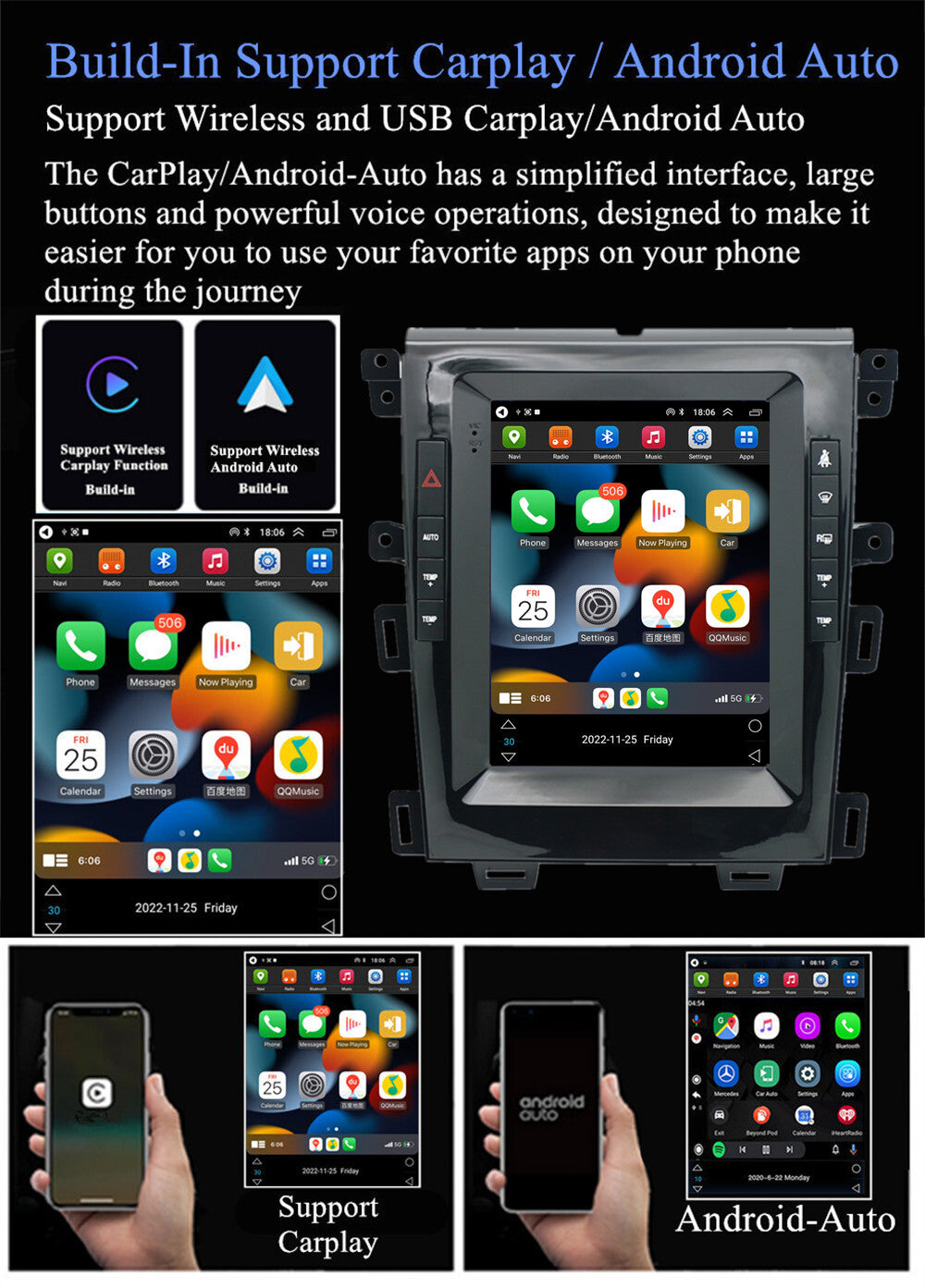 9.7 2+32GB Android Radio Stereo Navigation WIFI for Ford Edge 2010-2015 Carplay