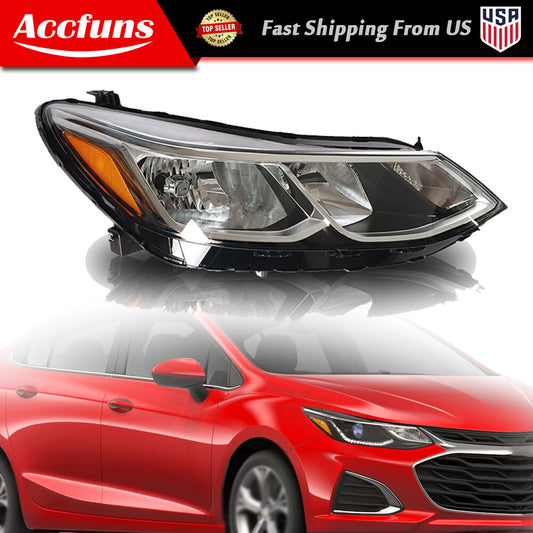 Suitable for 2016-2019 for Cruze sedans. Right side headlights are halogen with chrome trim. n