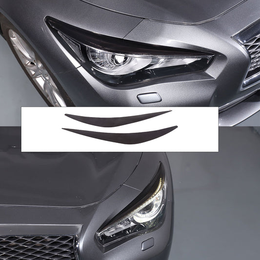 Suitable for 14-22 for Infiniti Q50 Q50s headlights and eyelids with smoked black pre-cut vinyl overlays. n