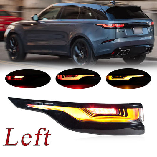 Left LED rear taillights are available for Land Rover for Range Rover Velar 2017 - 2024 driving DRL