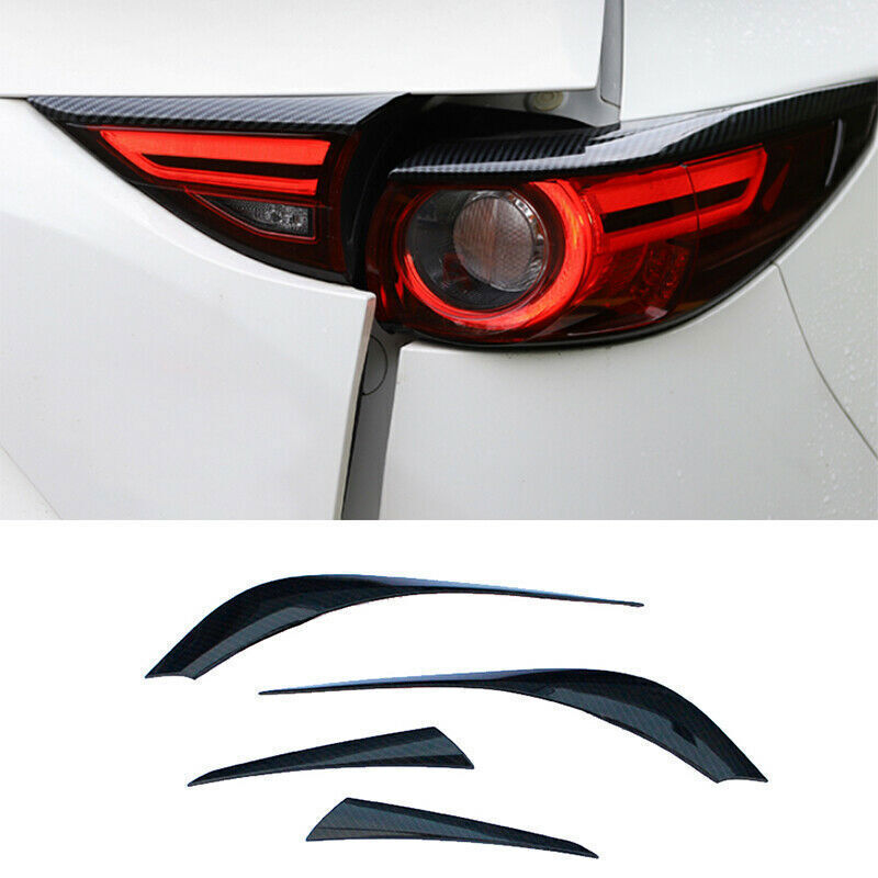 for Mazda CX-5 2017-2021 Carbon Rear Tail Lights Lamp Eyelid Eyebrow Strip Trim