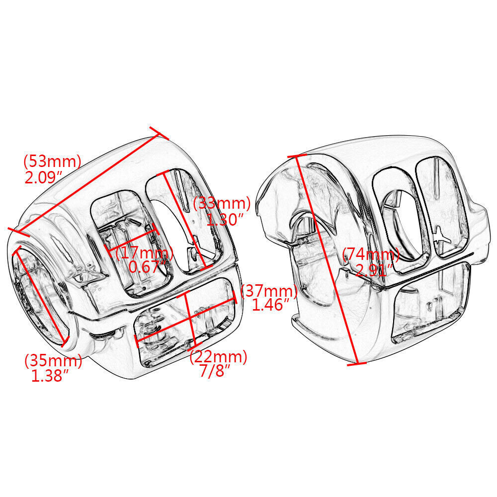 Handheld housing and button cover kit for Harley Sportster 1996 - 2012 - n