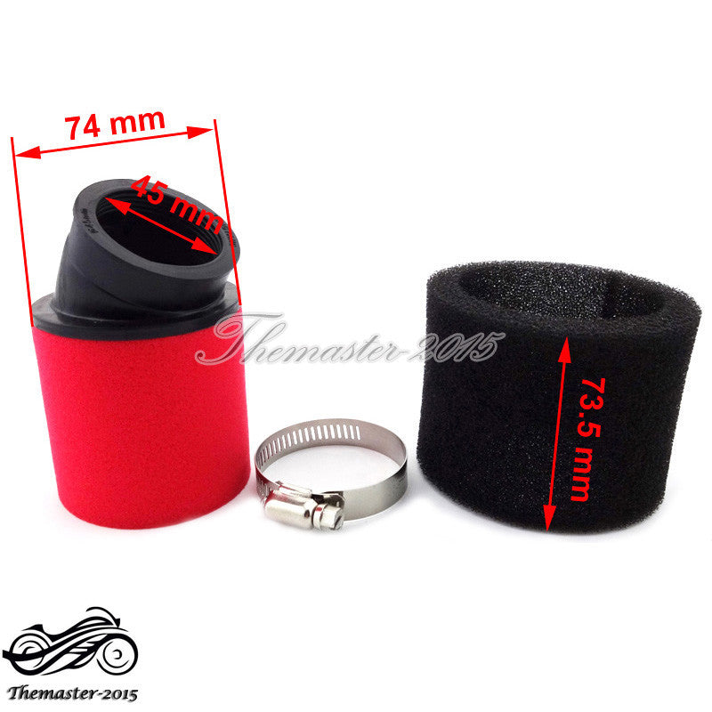 45mm Bent Air Filter Foam Cleaner 140 150 160 200 250cc ATV Quad Pit Dirt Bike Q