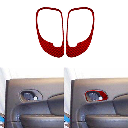 2Pcs Carbon Fiber Gear Shift Panel Cover Trim Sticker for Mustang 2005-2009 v