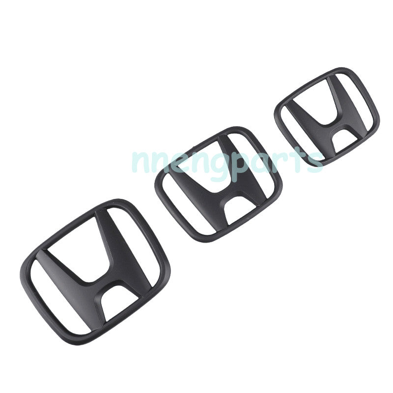 3-piece matte black front and rear badge steering wheel badges for Accord 10th 2018-2022