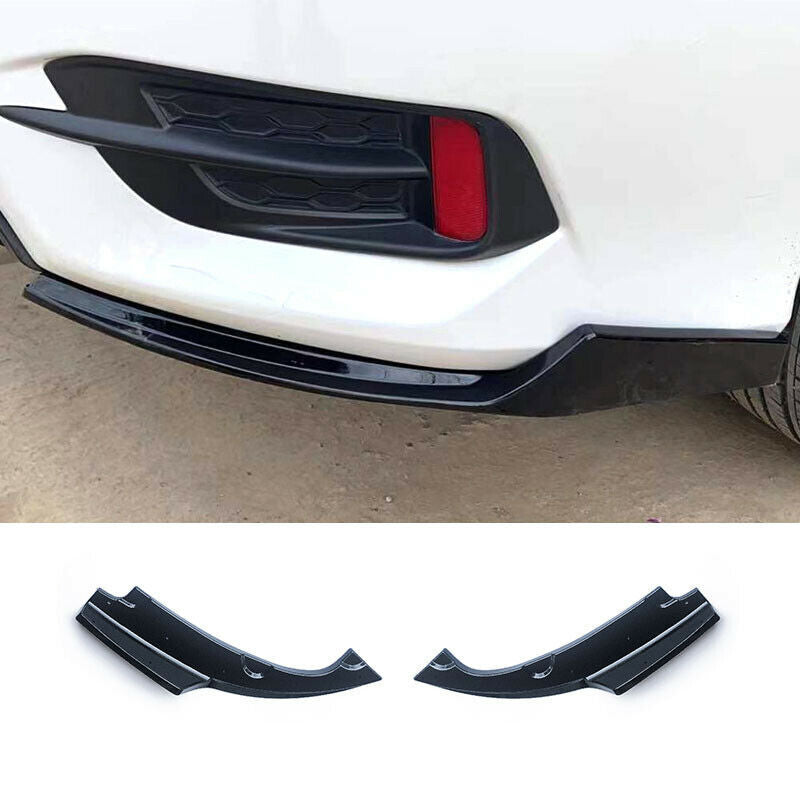 for Honda for Civic Sedan 2016-2021 Rear Bumpers Lip Side Skirt Splitter Gloss Black
