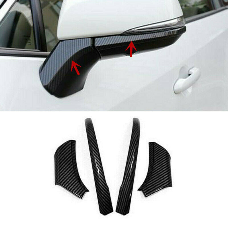 ABS Carbon Fiber Rearview Side Mirror Strip Cover Trim for Toyota for Sienna 2021-22