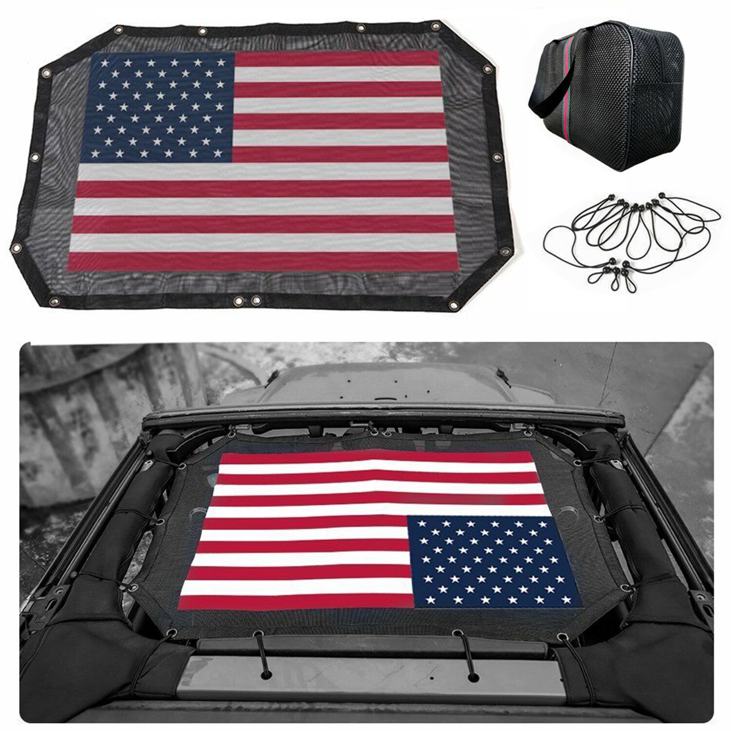 Mesh Shade Top Cover UV Sun Protection for Jeep for Wrangler JK 2007-2018 2/ 4 Door Q