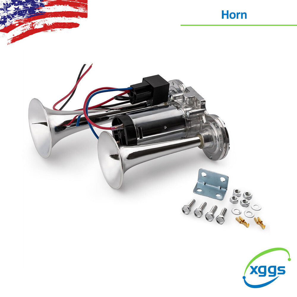 Brand new dual small 600dB 12V car air horn dual-tone boat truck train speaker