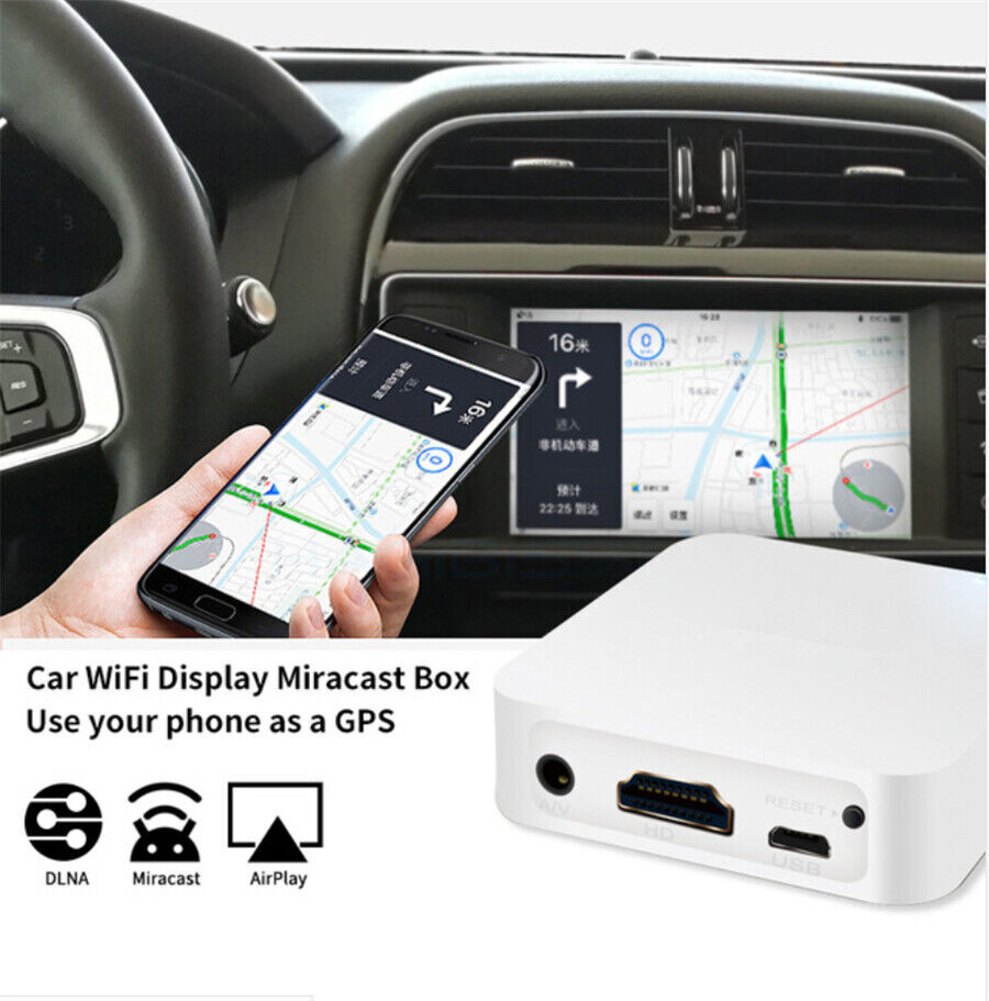 In-car Wi-Fi mirror connection box for iOS and Android phones with DLNA screen mirroring to the car. n