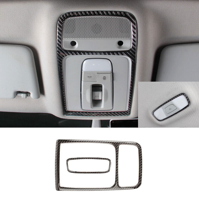 for Audi A3 S3 2014-20 Real Carbon Fiber Front Rear Reading Light Cover Trim 2P