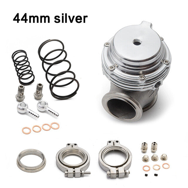 For 44mm External Wastegate MVR V-Band Flange Turbo Water Cooled Silver Aluminum