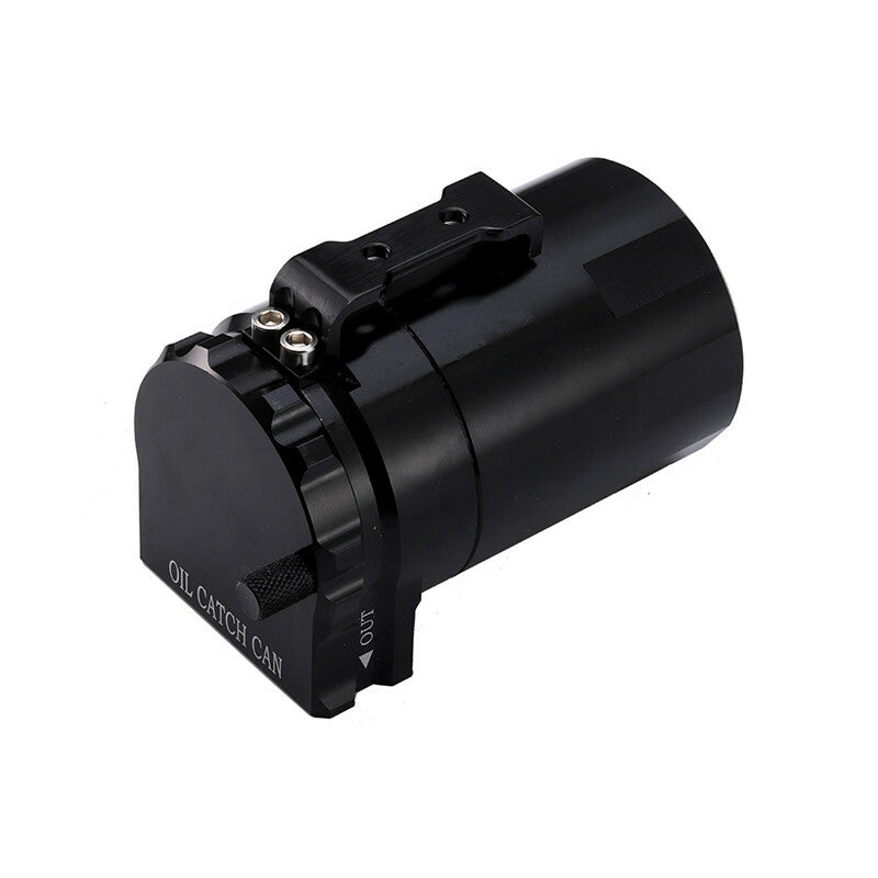 Car Baffled Black Aluminum Alloy Reservior Air Oil Separator Catch Can Tank Kit