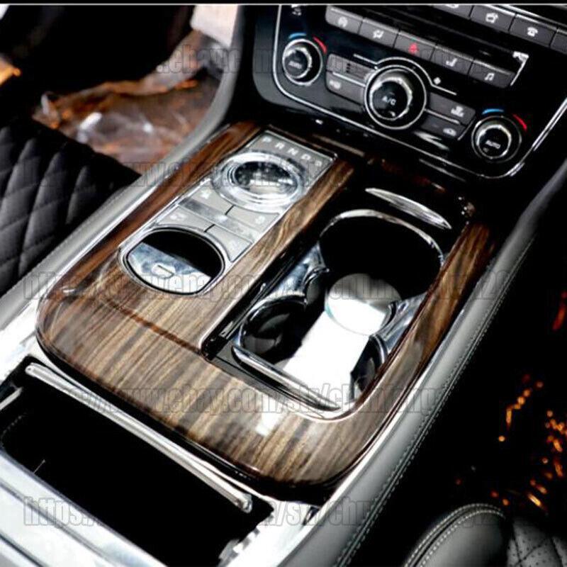 for Jaguar XJ 2010-19 Wood Grain Steel Car Central Console Gear Shift Frame Trim