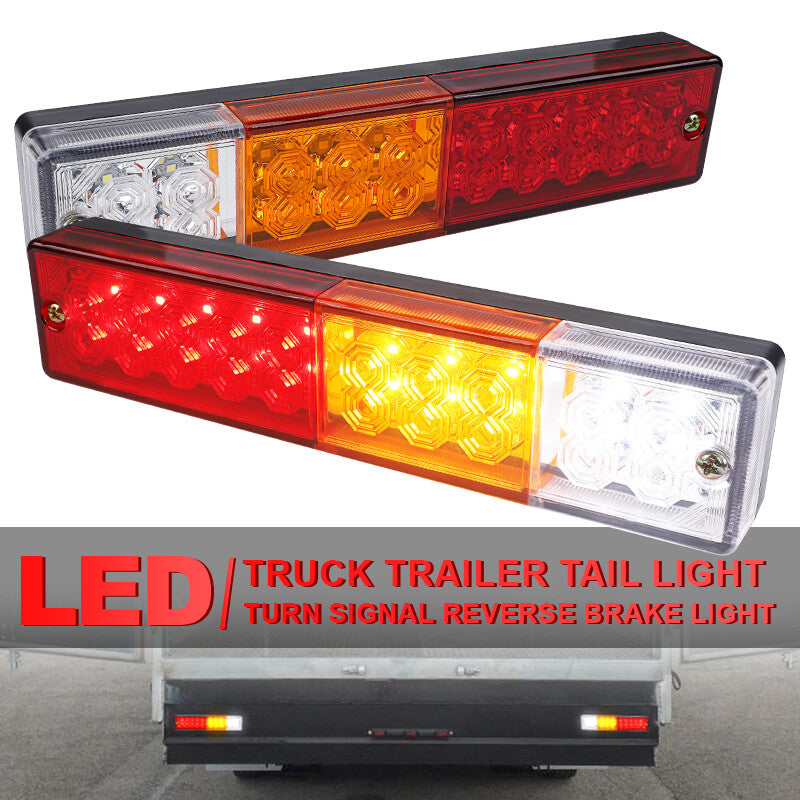 2X LED Car Trailer Truck Stop Turn Tail Light Rectangle Reverse Brake Rear Lamp
