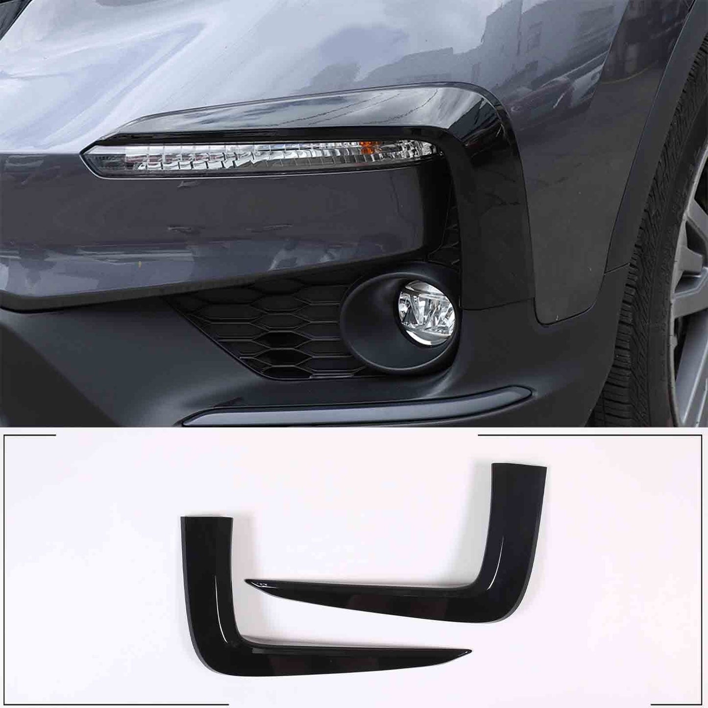Black front bumper fog light trim for Honda Pilot 2015-22 n