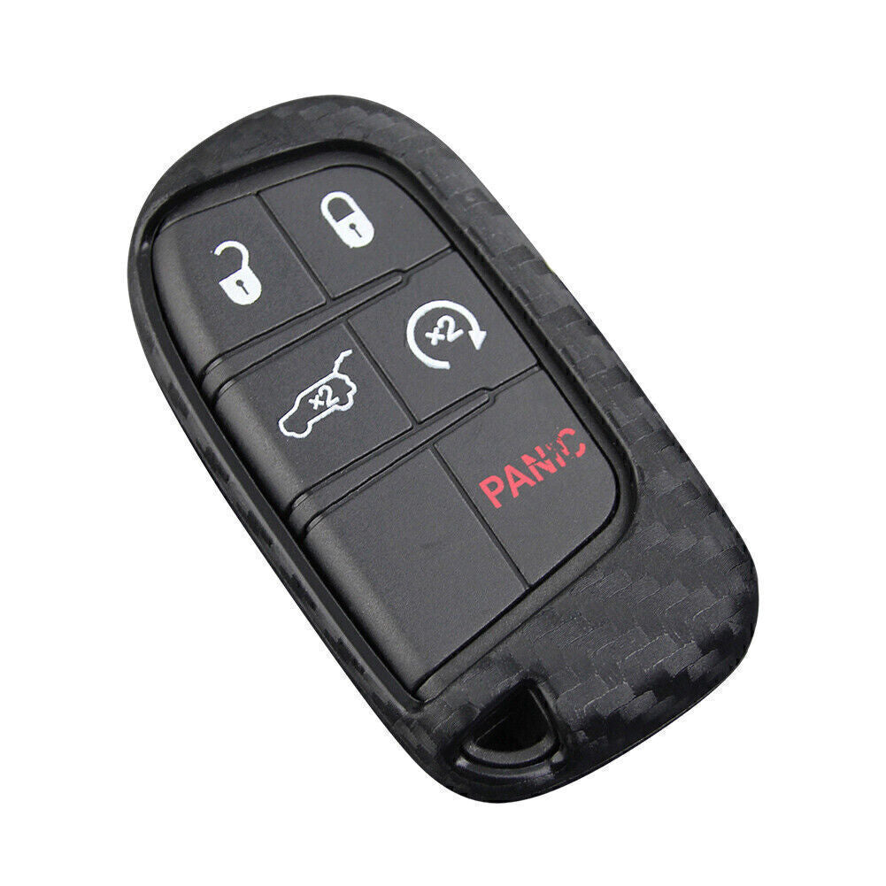 for Dodge Journey Charger for Jeep Carbon Fiber Look Car Key Fob Case Cover Shell