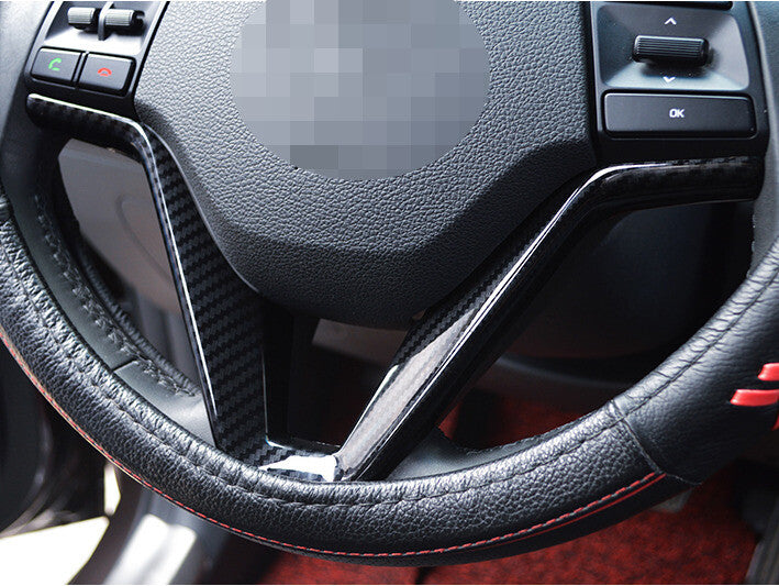 for Hyundai for Tucson 2016-2021 Carbon Fiber Steering Wheel V Type Cover Trim 1pcs